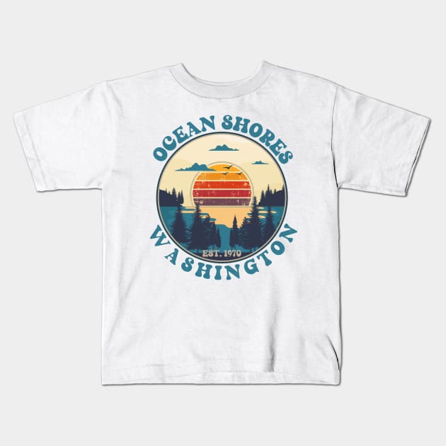 OCEAN SHORES WASHINGTON Kids T-Shirt by HomeCoquette